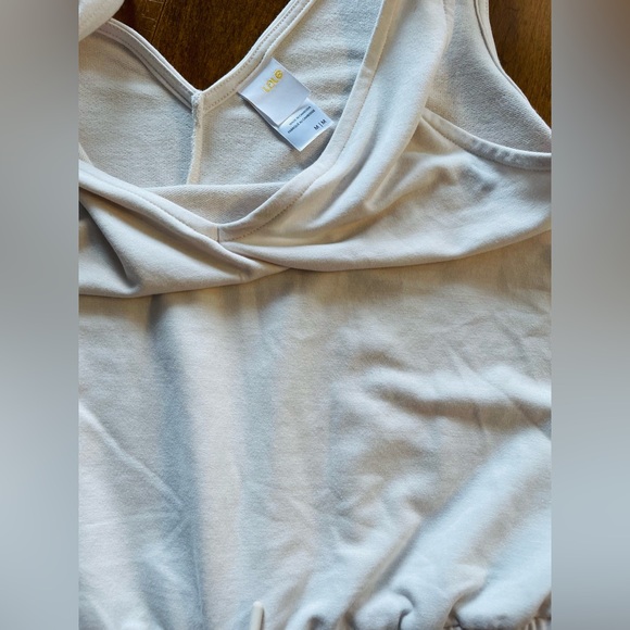 White Drawstring Tank Romper - Picture 3 of 3